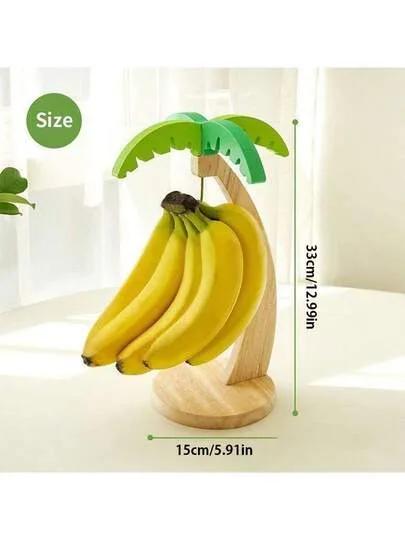 Joivida رف خشبي لتخزين الموز قطعة واحدة، رف تخزين منزلي، رف تخزين الفواكه لغرفة المعيشة